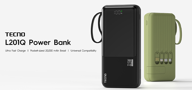 Tecno 20000mAh Power Bank L201Q view 2