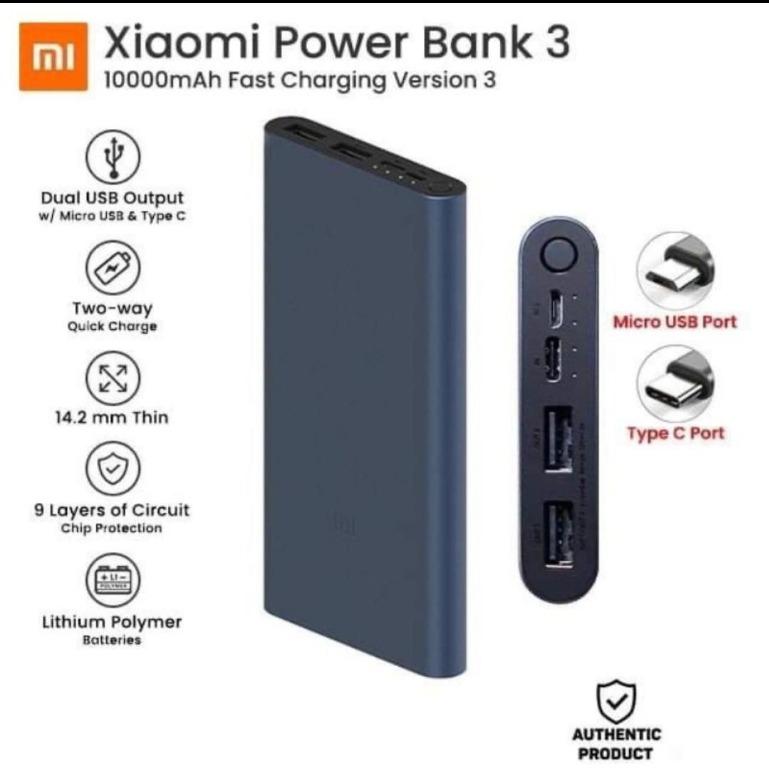 Xiaomi 10000mAh Power Bank Portable Fast Charging Battery Pack